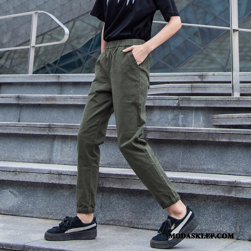 Damskie Spodnie Oferta Casualowe Spodnie Slim Fit Spodnie Dresowe Tendencja Szerokie Zielony