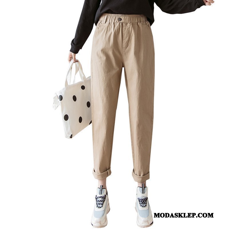 Damskie Spodnie Oferta Wiosna Casual 2019 Szerokie Damska Khaki Czerwony