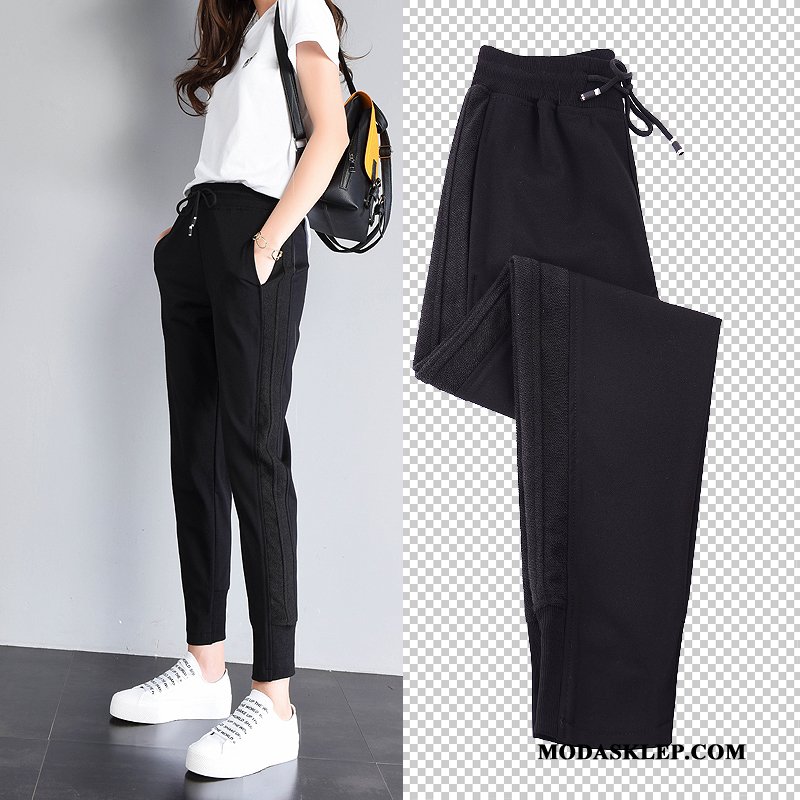 Damskie Spodnie Sprzedam Cienkie Lato Szerokie Wielki Slim Fit Czarny
