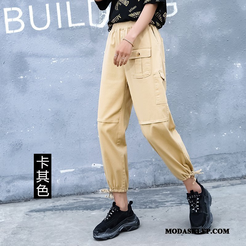 Damskie Spodnie Tanie Szerokie Damska Spodnie Cargo Slim Fit Casual Khaki