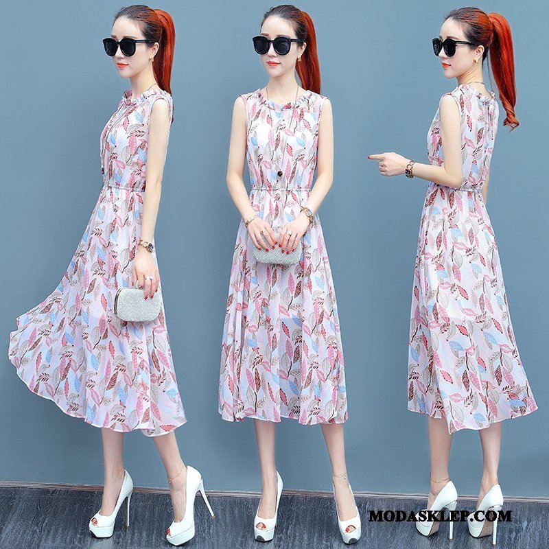 Damskie Sukienka Tanie Bez Rękawów Eleganckie Tendencja Moda Dwa Kawałki Proszek