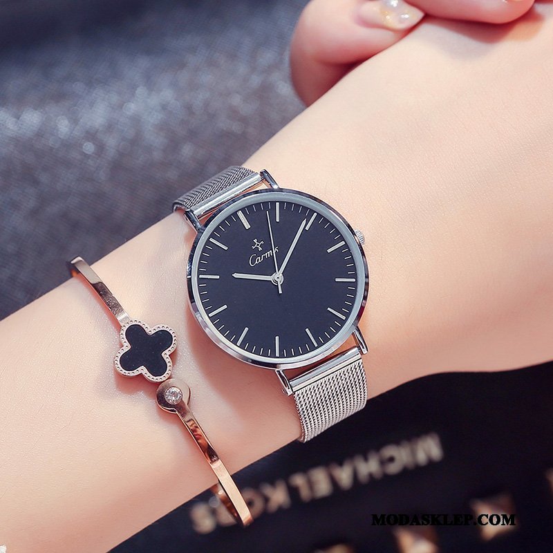 Damskie Zegarek Na Rękę Sklep Zegarek Kwarcowy Casual Trendy Moda Student Czarny