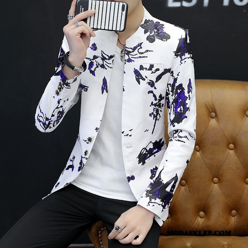 Męskie Blazer Kupię Casual 2019 Męska Jesień Slim Fit Biały