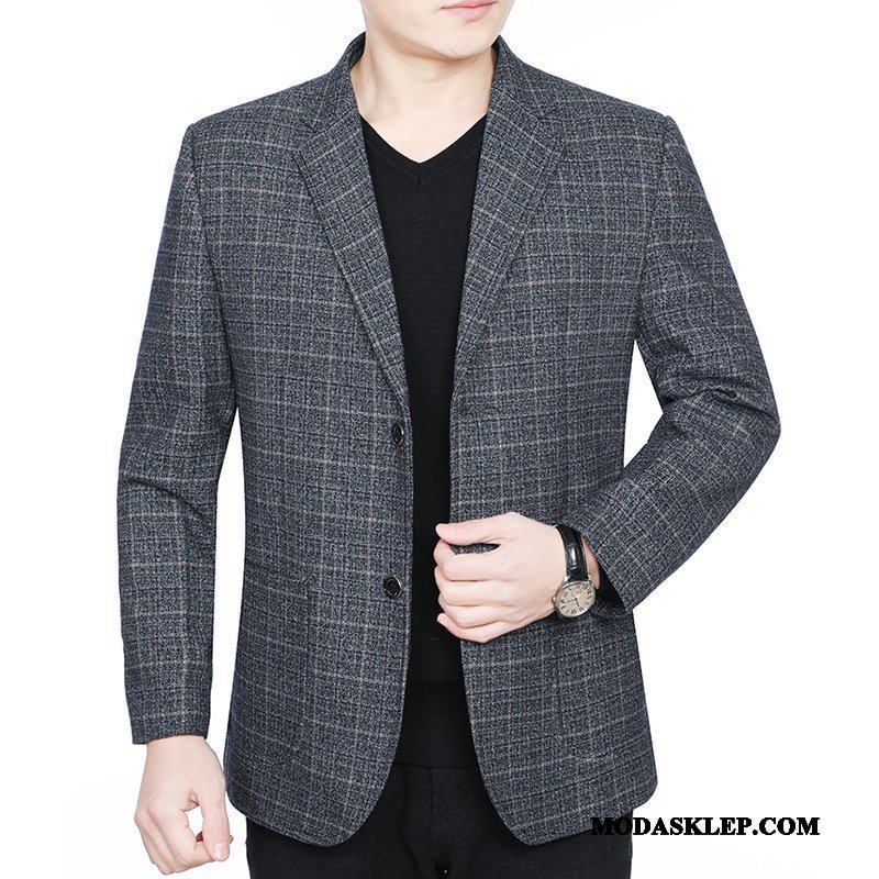 Męskie Blazer Sklep Nowy Slim Fit Męska Marynarka Wiosna Szary