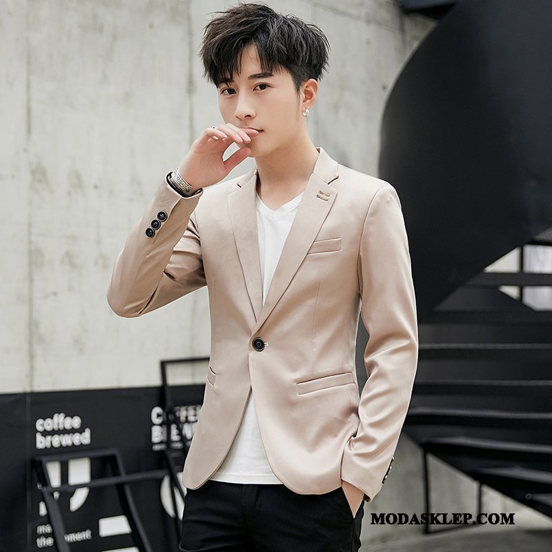 Męskie Blazer Sklep Topy Casual Wiosna Tendencja Nowy Khaki