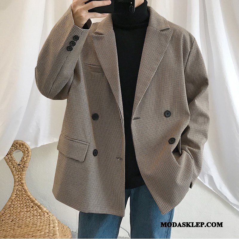 Męskie Blazer Sprzedam Brytyjskie Tendencja Piękne Męska Casual Brązowy Czerwony