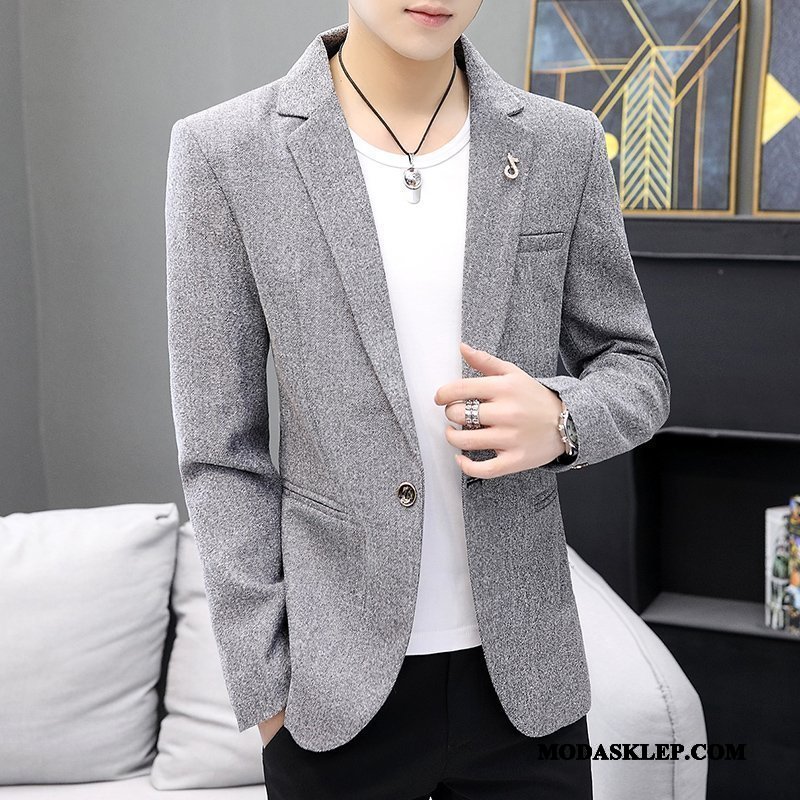 Męskie Blazer Sprzedam Garnitur Wiosna Tendencja Casual Slim Fit Szary