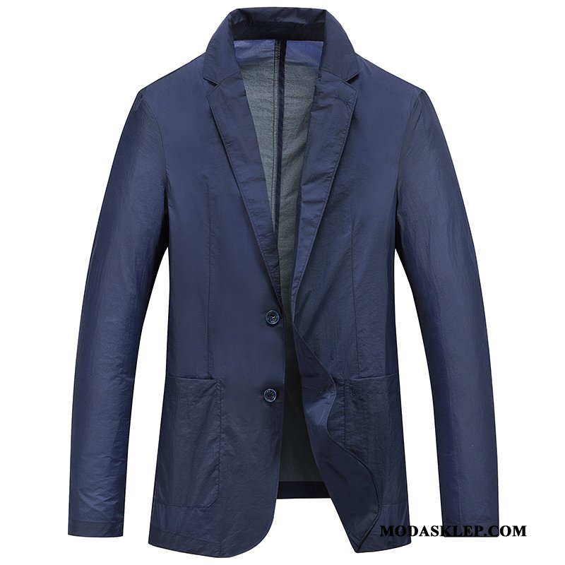 Męskie Blezer Sprzedam Slim Fit Młodzież Biznes Marynarka Lato Niebieski
