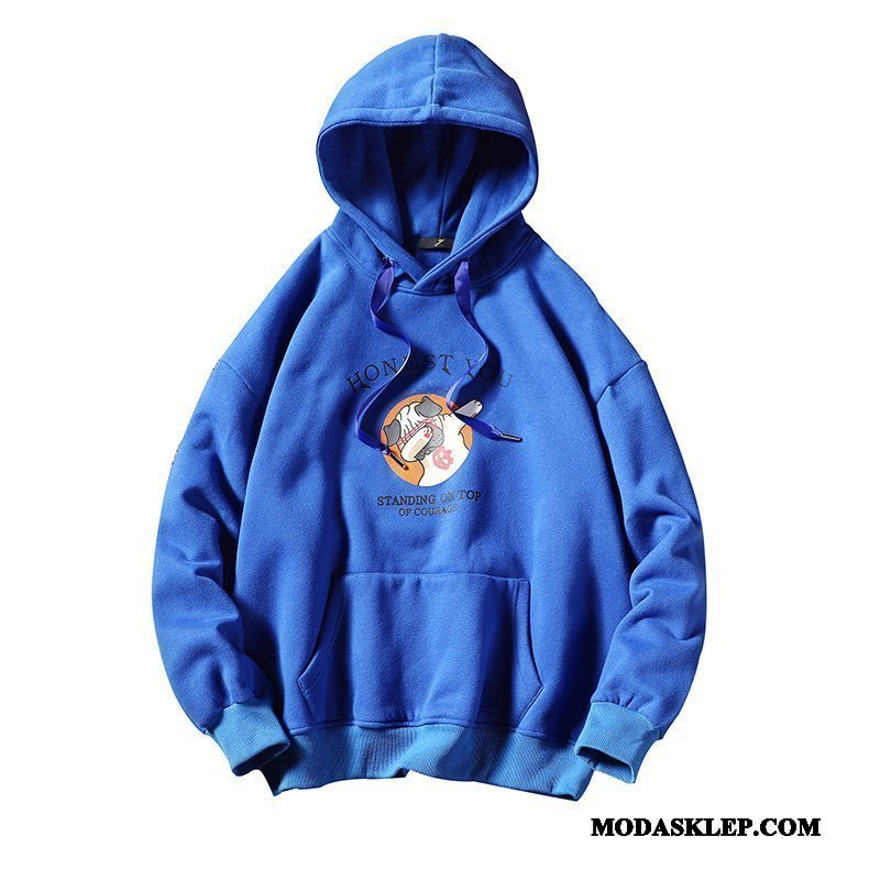 Męskie Bluza Z Kapturem Kupię Szerokie Bluzy Z Kapturem Męska Casual Pullover Granatowy