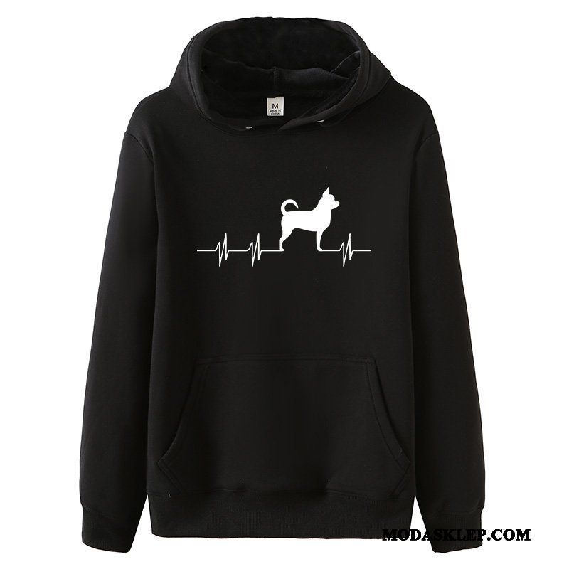 Męskie Bluza Z Kapturem Online Dla Grubych Męska Pullover Student Bluzy Z Kapturem Czarny