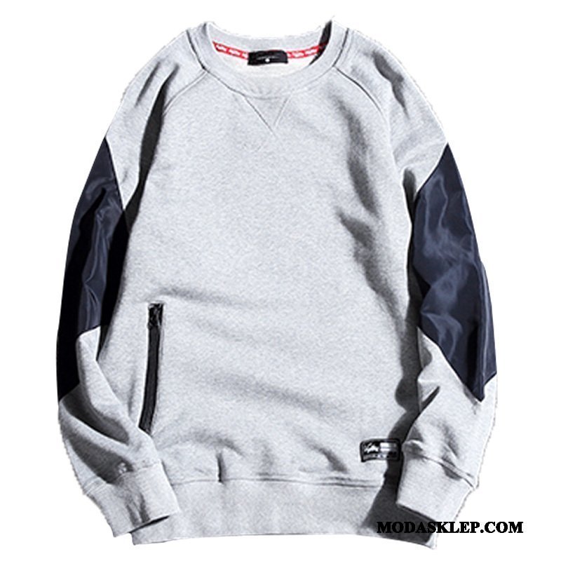 Męskie Bluza Z Kapturem Sklep Bluzy Z Kapturem Okrągły Dekolt Tendencja Pullover Płaszcz Mieszane Kolory Szary