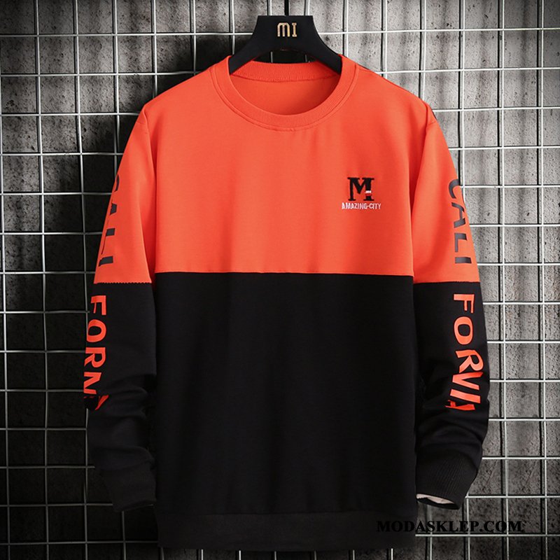 Męskie Bluza Z Kapturem Sklep Jesień Męska Bluzy Z Kapturem Podkoszulek Bawełna Mieszane Kolory Oranż