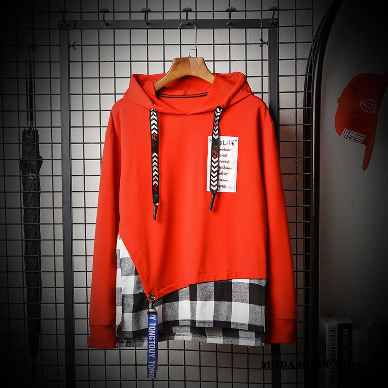 Męskie Bluza Z Kapturem Sklep Jesień Okrągły Dekolt Tendencja 2019 Modna Marka Czerwony