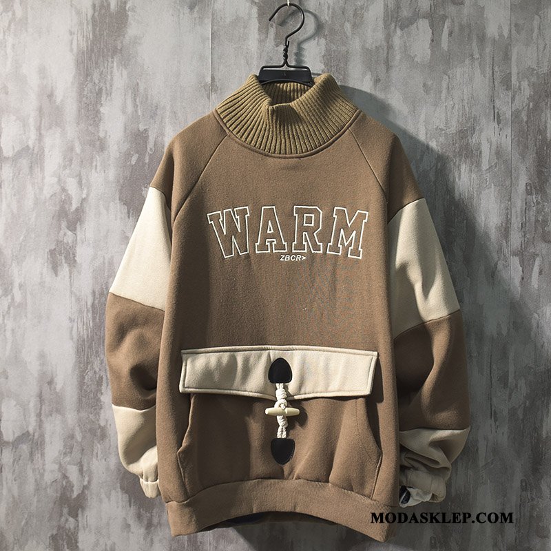 Męskie Bluza Z Kapturem Sprzedam Męska Pullover Modna Marka Tendencja Dla Grubych Brązowy Ciemno