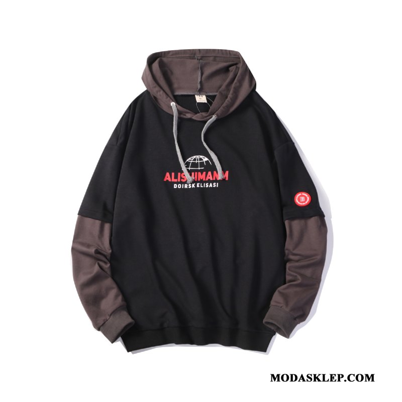 Męskie Bluza Z Kapturem Sprzedam Męska Szerokie Pullover Bluzy Z Kapturem Młodzież Czarny
