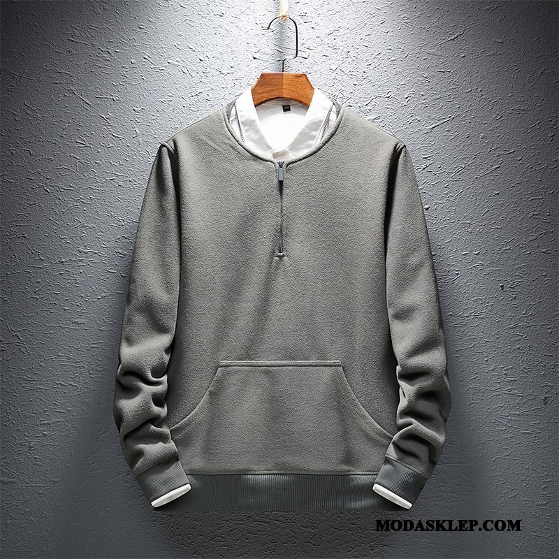 Męskie Bluza Z Kapturem Tanie Casual Wiosna Pullover Nowy Nastolatek Szary Zielony