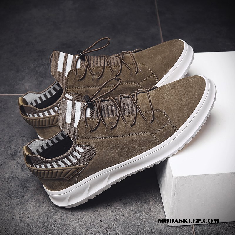 Męskie Buty Sportowe Kup Casual Skórzane Buty Tendencja Wszystko Pasuje 2019 Khaki