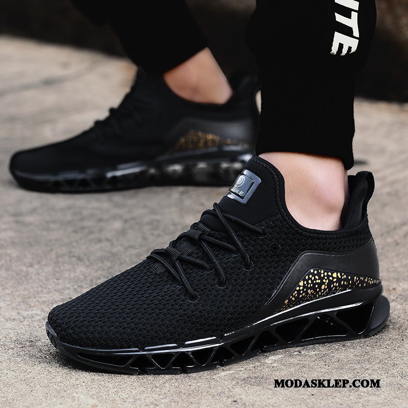 Męskie Buty Sportowe Online Fitness Buty Do Biegania Lekkie Amortyzujące Lato Czarny