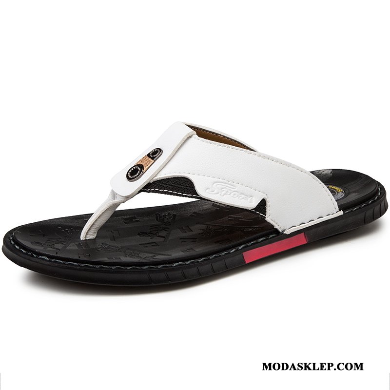 Męskie Japonki Oferta Osobowość Lato Outdoor Kapcie Męska Biały