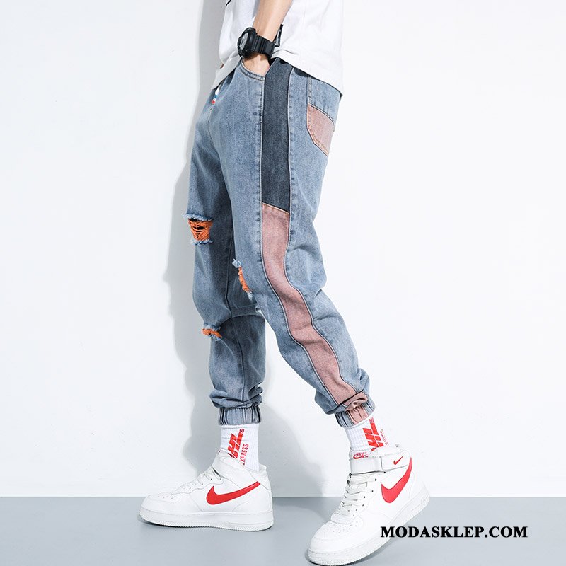 Męskie Jeansy Kup Lato Męska Wiosna Slim Fit Z Dziurami Proszek