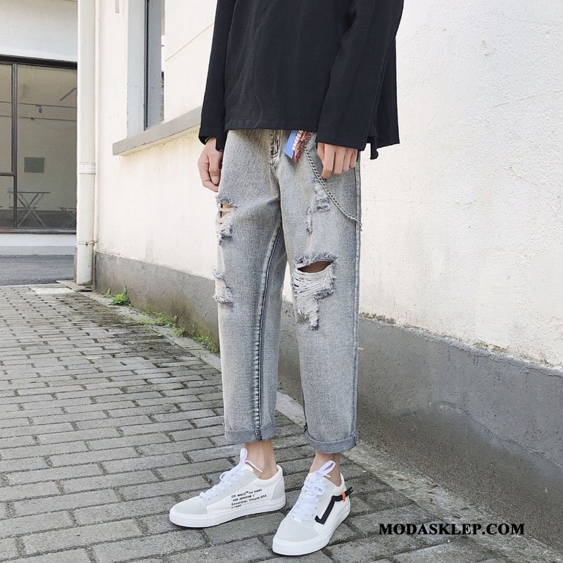 Męskie Jeansy Na Sprzedaż Dżinsy Hip-hop Swag Męska Tendencja Szary