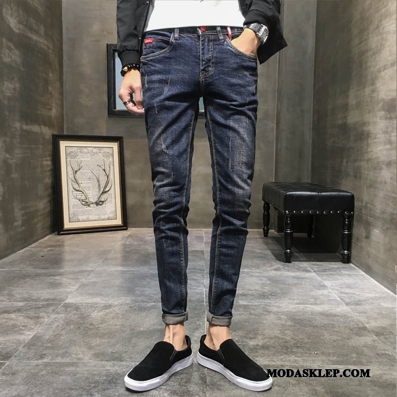 Męskie Jeansy Na Sprzedaż Spodnie Casual Slim Fit Męska Dżinsy Niebieski