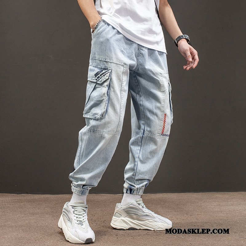 Męskie Jeansy Online Vintage Sprane Harlan Denim Tendencja Niebieski