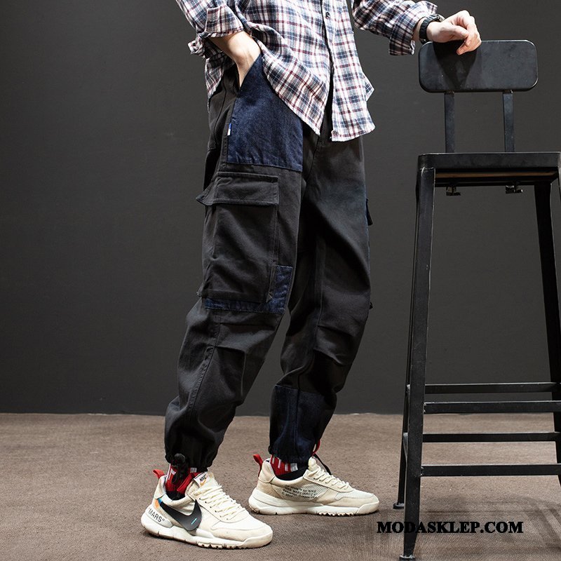 Męskie Jeansy Tanie Casual Proste Denim Tendencja Szerokie Czarny