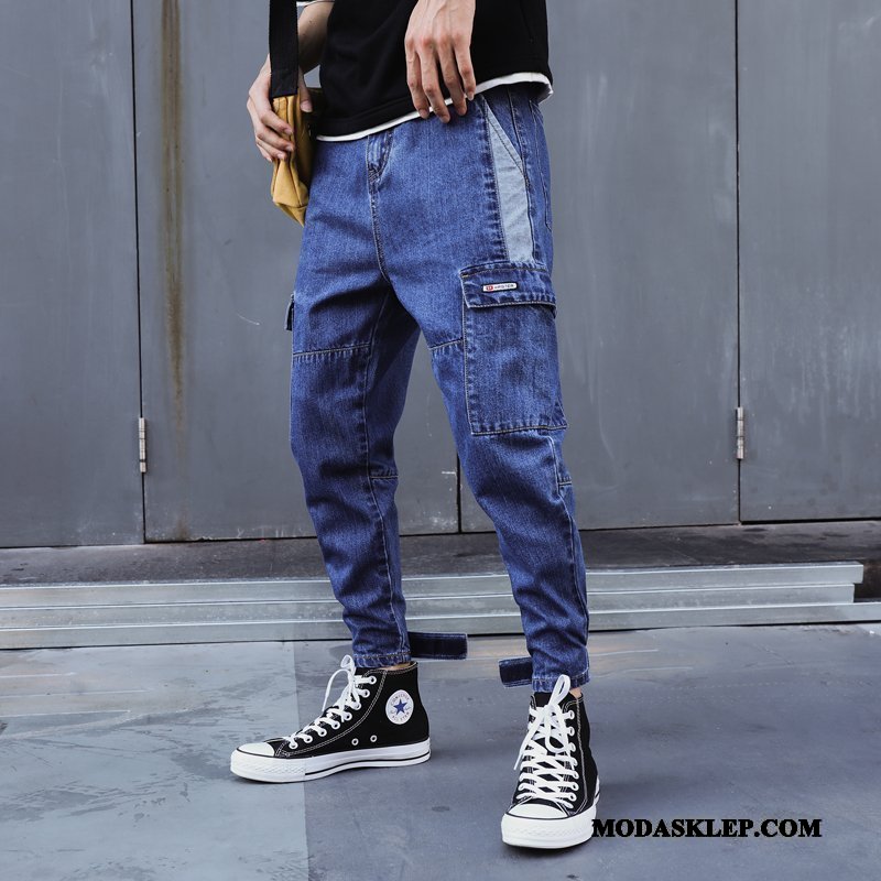 Męskie Jeansy Tanie Slim Fit Harlan Tendencja Mały Szerokie Niebieski Jasny