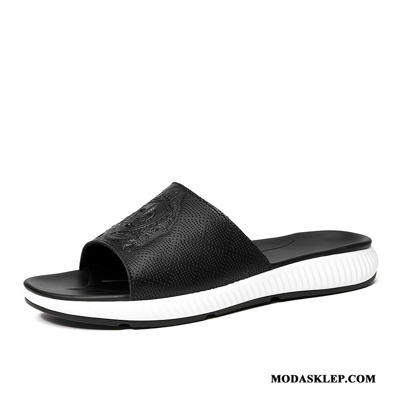 Męskie Kapcie Online Buty Męska Moda Plażowe Duży Rozmiar Czarny