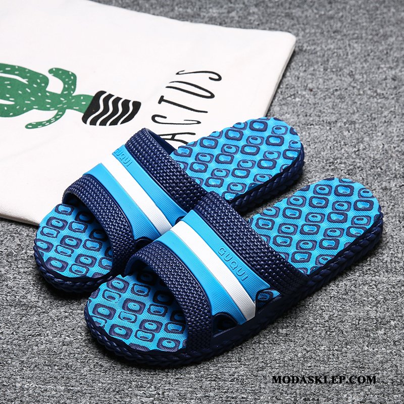 Męskie Kapcie Online Buty Odporne Na Zużycie Plażowe Casual Lato Niebieski