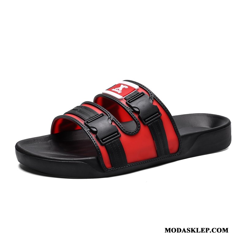 Męskie Kapcie Sklep Do Kąpieli Casual 2019 Outdoor Tendencja Czarny Czerwony