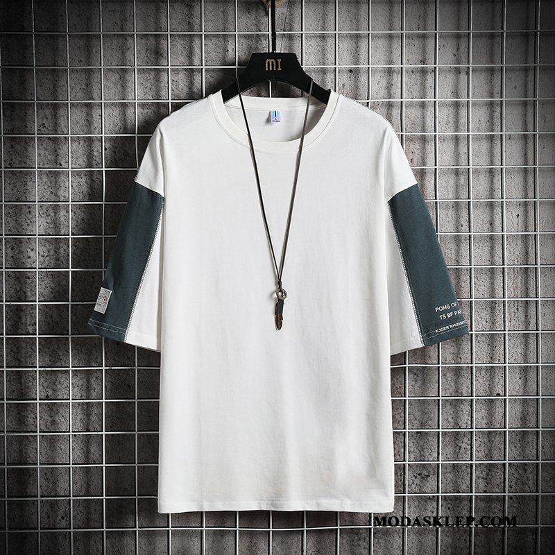 Męskie Koszulki Dyskont T-shirt Lato Topy Krótki Rękaw Modna Marka Biały