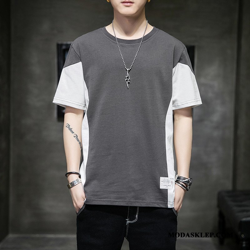 Męskie Koszulki Dyskont Topy Bawełna T-shirt Casual Nowy Mieszane Kolory Szary Ciemno