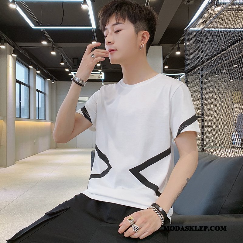 Męskie Koszulki Sprzedam Krótki Rękaw T-shirt Wiosna Nowy Slim Fit Biały