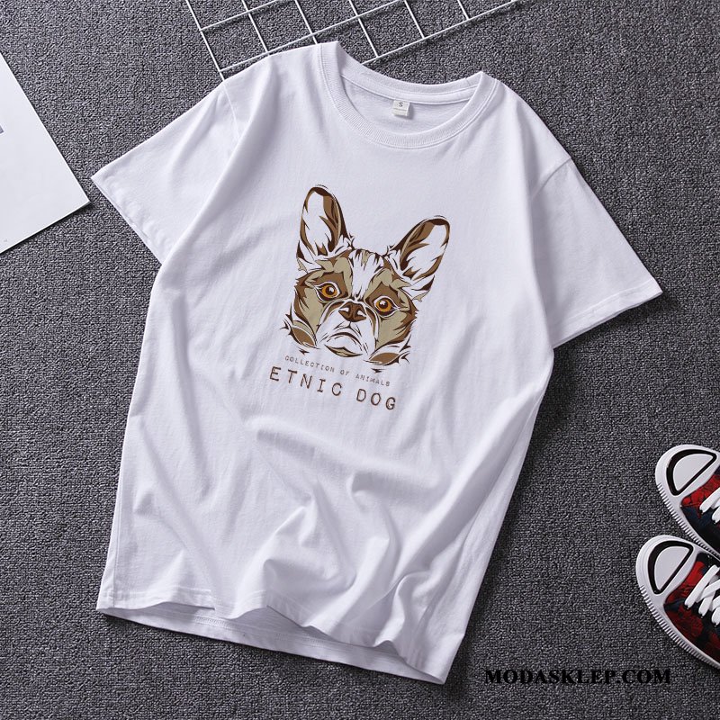 Męskie Koszulki Sprzedam Modna Marka Krótki Rękaw Szerokie Wzór T-shirt Biały