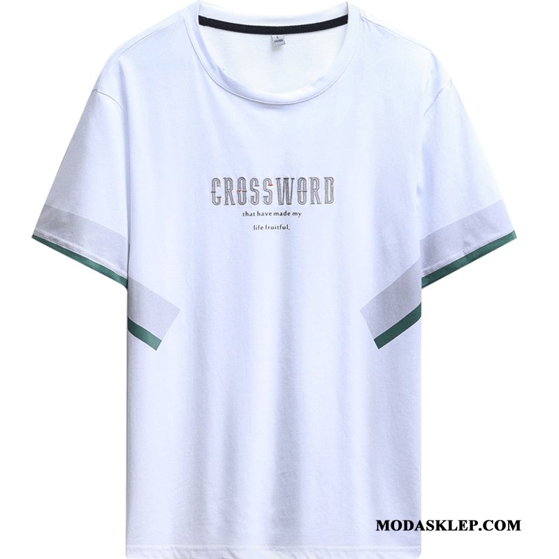 Męskie Koszulki Tanie Lato Nowy T-shirt Casual Modna Marka Biały