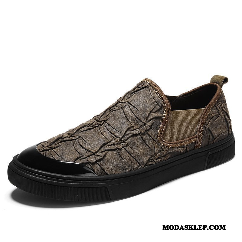 Męskie Mokasyny Kup Casual 2019 Buty Żeglarskie Lato Skórzane Buty Brązowy