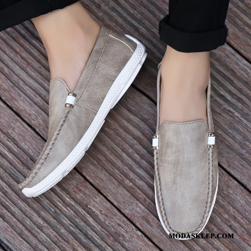 Męskie Mokasyny Kupię 2019 Buty Lato Miękka Podeszwa Skórzane Buty Szary