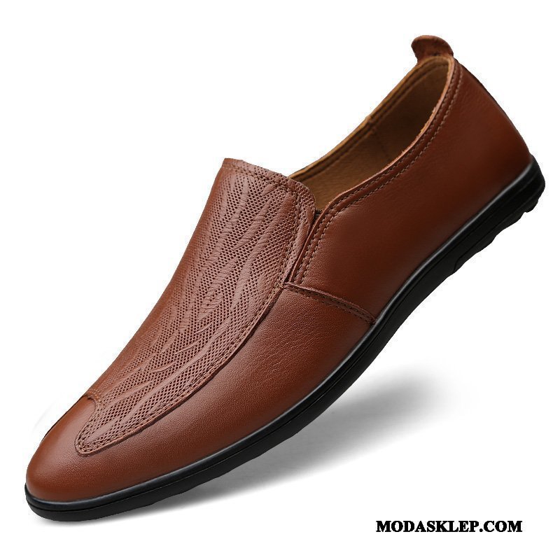 Męskie Mokasyny Kupię Lato Prawdziwa Skóra Buty Żeglarskie 2019 Tendencja Brązowy