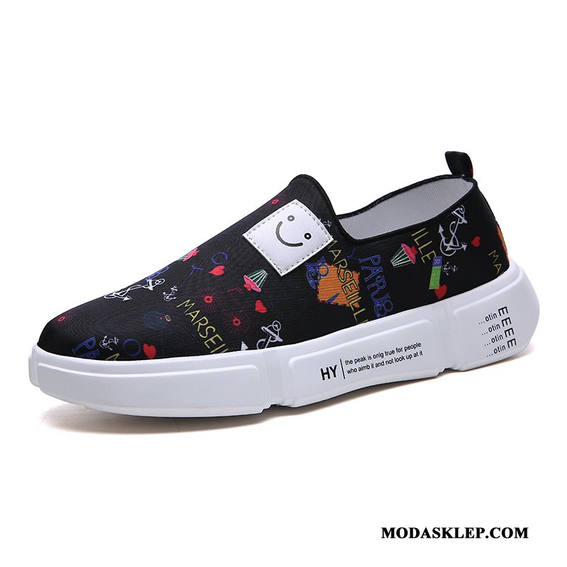 Męskie Mokasyny Oferta Graffiti Tendencja Męska Buty Lato Biały Czarny