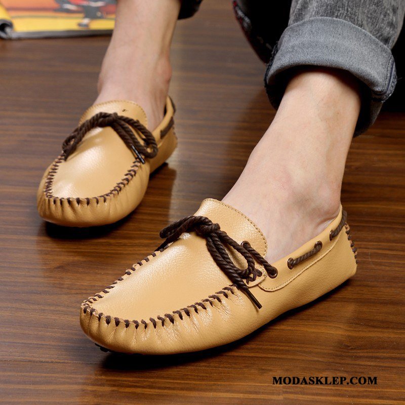 Męskie Mokasyny Oferta Tendencja Płaskie Brytyjski Buty Żeglarskie Lato Brązowy Czarny