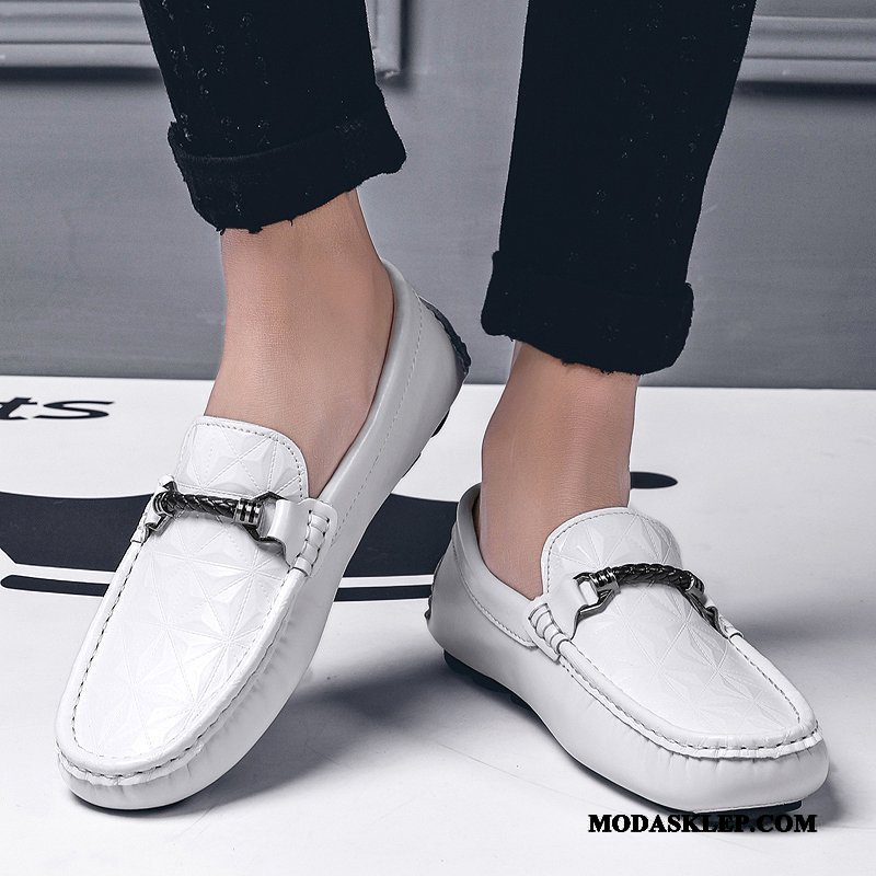 Męskie Mokasyny Online Casual Młodzież Lato Buty Żeglarskie 2019 Biały Czarny