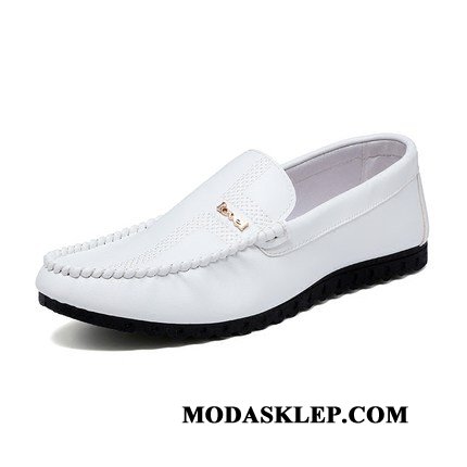 Męskie Mokasyny Online Wiosna Tendencja Casual Buty Slip On Biały Czarny