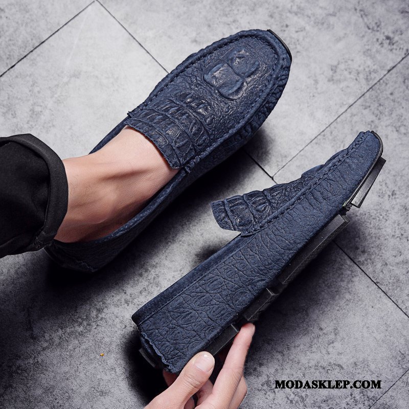 Męskie Mokasyny Sklep Buty Casual Miękka Podeszwa Tendencja Buty Żeglarskie Niebieski