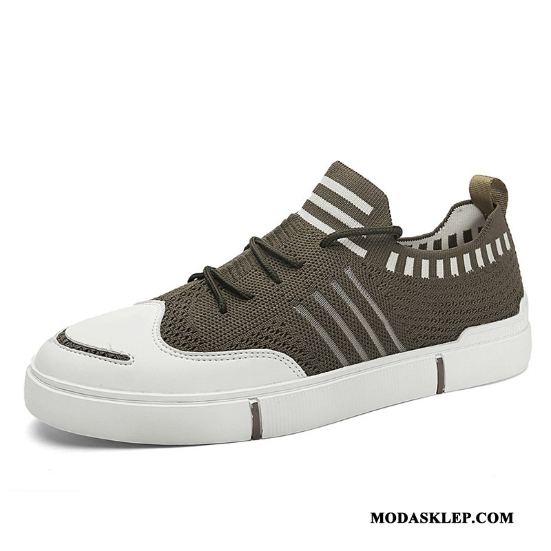 Męskie Mokasyny Sklep Męska Casual Buty Na Deskorolke Oddychające Lato Khaki Czerwony