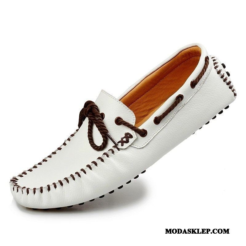Męskie Mokasyny Sprzedam Buty Buty Żeglarskie Szew Lato Casual Biały