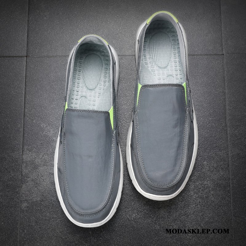 Męskie Mokasyny Sprzedam Slip On Męska Buty Wszystko Pasuje Casual Szary Czerwony