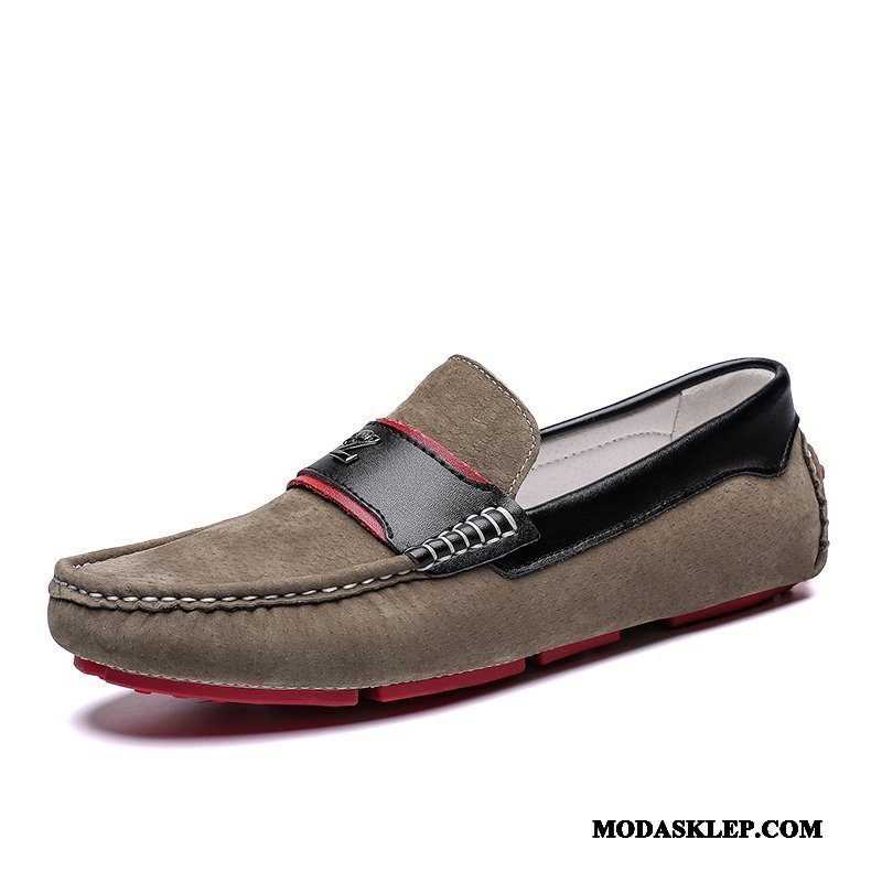 Męskie Mokasyny Tanie 2019 Buty Żeglarskie Casual Miękka Podeszwa Osobowość Khaki