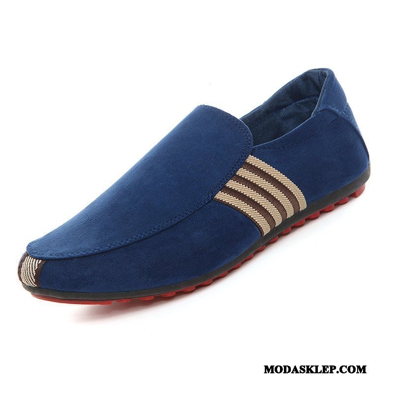 Męskie Mokasyny Tanie 2019 Buty Żeglarskie Niskie Wiosna Męska Niebieski Czarny